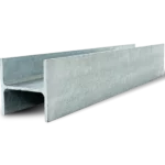100 UC H14.8 H Channel Galvanised Steel Beam Middle Joiner Post to Support The Middle Panels of a 80mm Concrete Sleeper Retaining Wall by Sunset Sleepers