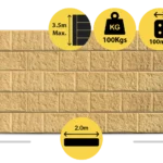 The Arizona 2000 x 200 x 100mm Sandstone Yellow Colour Block Face Concrete Sleepers for Retaining Walls Sold by Sunset Sleepers
