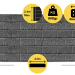 The Arizona 2000 x 200 x 80mm Charcoal Graphite Colour Block Face Concrete Sleepers for Retaining Walls Sold by Sunset Sleepers