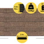 The Arizona 2400 x 200 x 100mm Jasper Brown Block Face Concrete Sleepers for Retaining Walls Sold by Sunset Sleepers
