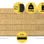 The Arizona 2400 x 200 x 100mm Sandstone Yellow Colour Block Face Concrete Sleepers for Retaining Walls Sold by Sunset Sleepers