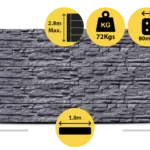 The Manhattan 1800 x 200 x 80mm Charcoal Graphite Stackstone Concrete Sleepers for Retaining Walls Sold by Sunset Sleepers