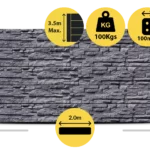 The Manhattan 2000 x 200 x 100mm Charcoal Graphite Stackstone Concrete Sleepers for Retaining Walls Sold by Sunset Sleepers