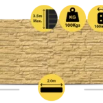 The Manhattan 2000 x 200 x 100mm Sandstone Yellow Stackstone Concrete Sleepers for Retaining Walls Sold by Sunset Sleepers
