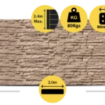 The Manhattan 2000 x 200 x 80mm Jasper Brown Stackstone Concrete Sleepers for Retaining Walls Sold by Sunset Sleepers