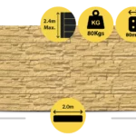 The Manhattan 2000 x 200 x 80mm Sandstone Yellow Stackstone Concrete Sleepers for Retaining Walls Sold by Sunset Sleepers