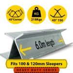 45@6.0 150PFC.218 6000mm 45 Degree Galvanised Steel Corner Joiner Post to Support The Gentle Angle Deviations of 100 120mm Concrete Sleeper Retaining Wall by Sunset Sleepers