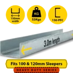 C3 150PFC.53 PCF 150 18.15 C Channel Galvanised Steel Beam Posts to Support The End Panels of a 100 120mm Concrete Sleeper Retaining Wall by Sunset Sleepers