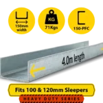 C4.0 150PFC.71 PCF 150 18.15 C Channel Galvanised Steel Beam Posts to Support The End Panels of a 100 120mm Concrete Sleeper Retaining Wall by Sunset Sleepers