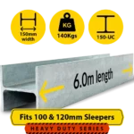 H6.0 150UC.140 150 UC 23.4 H Channel Galvanised Steel Beam Middle Joiner Post to Support The Middle Panels of a 100 120mm Concrete Sleeper Retaining Wall by Sunset Sleepers