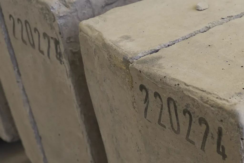 Custom Barcodes and Production Dates on Concrete Sleepers