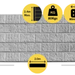 Arizona 2000 x 200 x 80mm Ash Grey Block Face Concrete Sleepers for Retaining Walls Sold by Sunset Sleepers