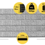 Arizona 2400 x 200 x 80mm Ash Grey Block Face Concrete Sleepers for Retaining Walls Sold by Sunset Sleepers