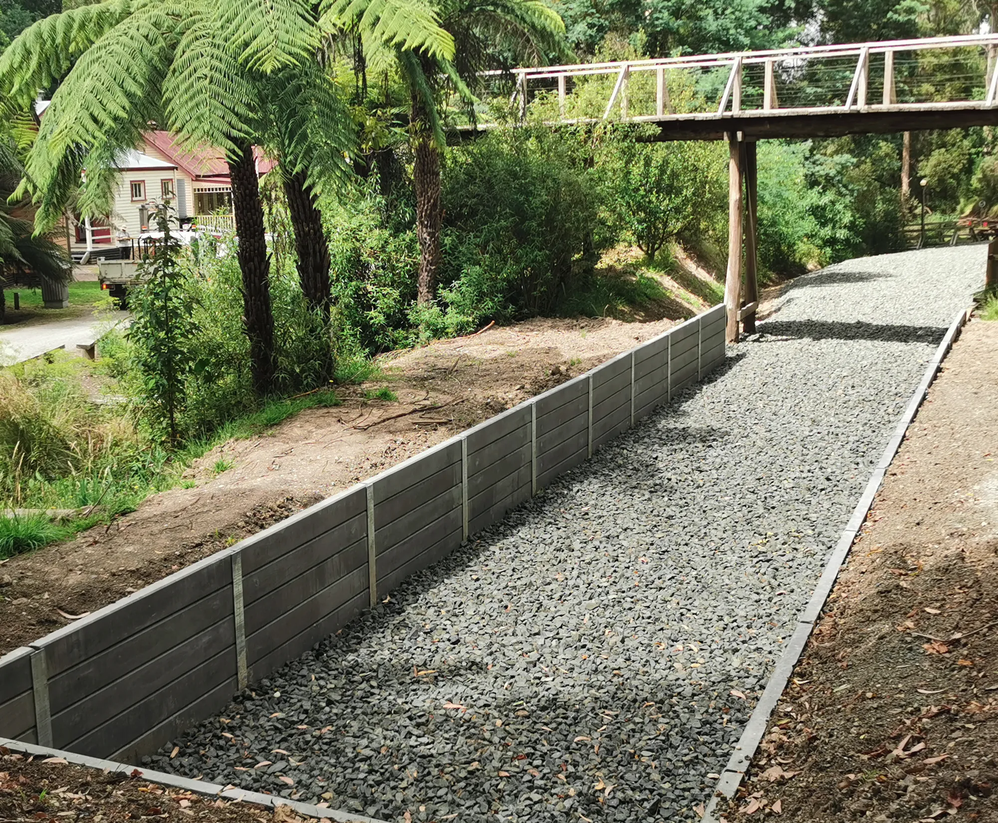 Charcoal Smooth Concrete Sleeper in The Marina Range used in a Council Project and Supplied by Sunset Sleepers
