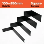 FormFlow 100 250mm Black Powder Coated Square Corners.webp
