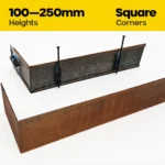 FormFlow 900 x 300 by 100 250mm Redcor Weathering Corten Steel Square Corners (Rusty) sold by Sunset Sleepers in Melbourne Victoria